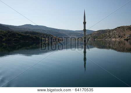 submerged mosque and minaret