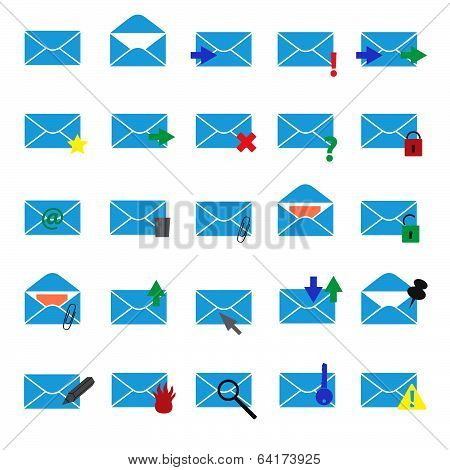 computer mail simple light blue icons eps10