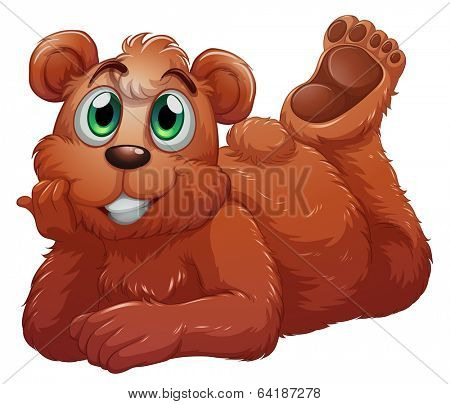Illustration of a smiling bear on a white background