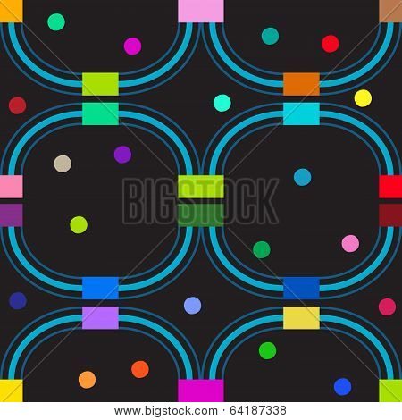 Abstract blue red green lines seamless pattern