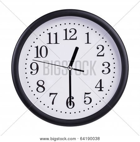 Office Clock Shows Half Of The First