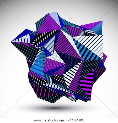 Decorative Complicated Unusual Eps8 Figure Constructed From Triangles With Parallel Black Lines.