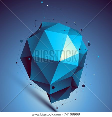 Blue Contemporary Technological Misshapen Construction, Colorful Abstract Dimensional Background