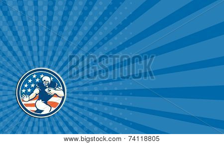 Business Card American Football Running Back Fending Circle