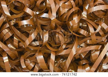 Magnetic tape, close-up, music background