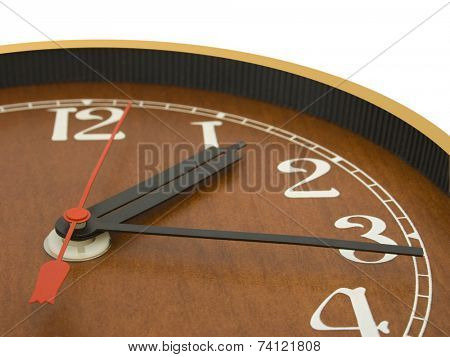 Retro clock, isolated on white background