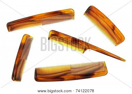 Set of combs, isolated on white background