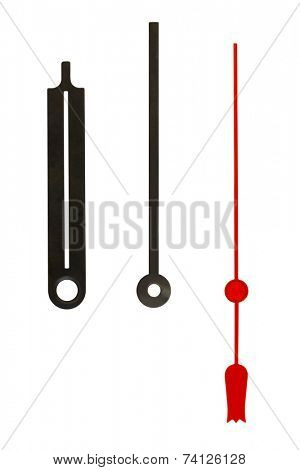 Clock hands isolated on white background