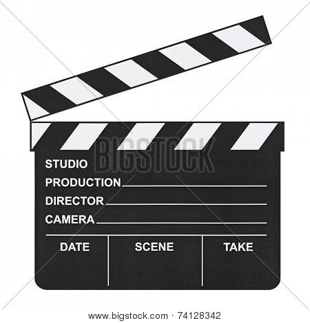 Cinema clapboard isolated on white background