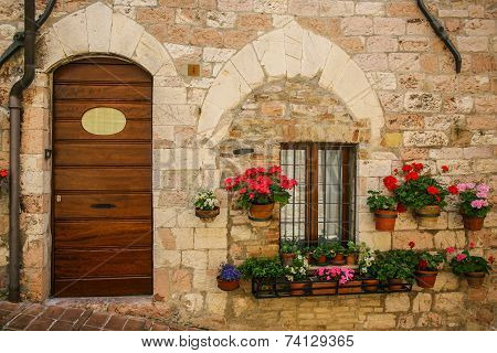 Tuscan village door