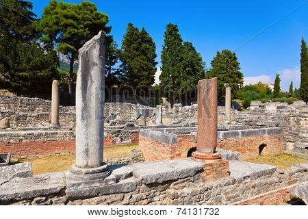 Old ruins in Salona, Croatia - archaeology background