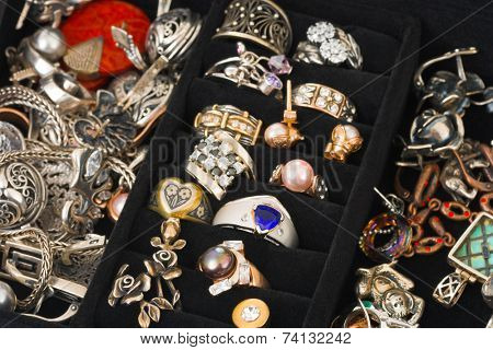 Jewelry in box - abstract fashoin background