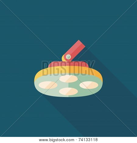 Operating Theatre Light Flat Icon With Long Shadow