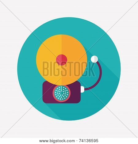 Alarm Bell Flat Icon With Long Shadow,eps10