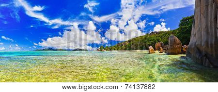 Panorama of tropical beach - vacation nature background