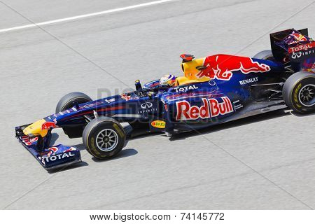 SEPANG, MALAYSIA - APRIL 8: Sebastian Vettel (team Red Bull Racing) at first practice at the Formula 1 GP on April 8 2011 in Sepang, Malaysia