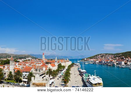 Panorama of Trogir in Croatia - architecture background