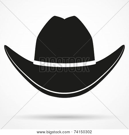 Silhouette symbol of  cowboy hat. Vector Illustration