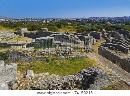 Ruins of the ancient amphitheater at Split, Croatia - archaeology background