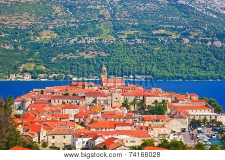 Town Korcula in Croatia - travel background