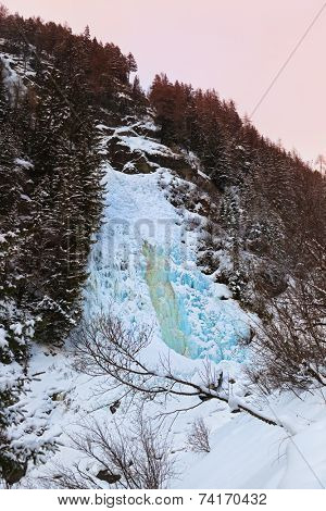 Waterfall Stuibenfall at Umhausen Tirol Austria - nature and travel background