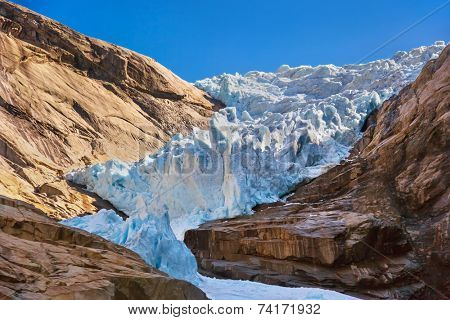 Briksdal glacier - Norway - nature and travel background