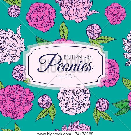 pattern with peonies