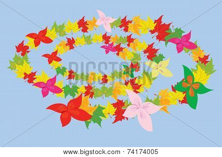 autumn leaves and flowers