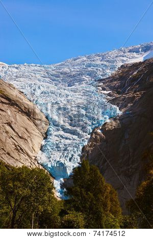 Briksdal glacier - Norway - nature and travel background