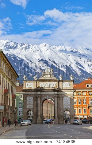 Triumph Arch in Innsbruck Austria - architecture background