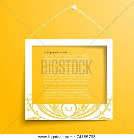 Vector white frames on the yellow wall