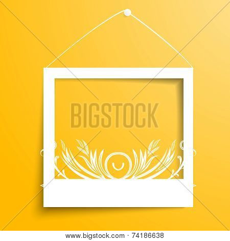 Vector white frames on the yellow wall