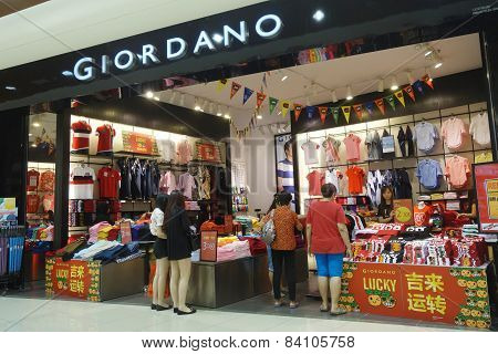 Customers Visit Giordano Store To Buy Cloth