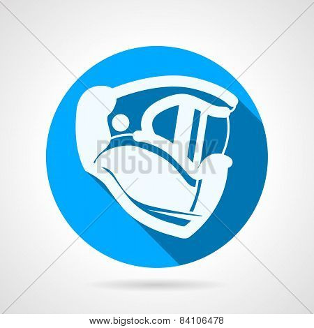 Blue flat vector icon for paintball helmet