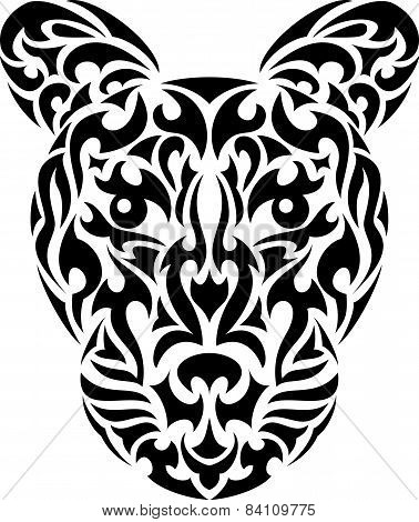Tribal design of leopard's head