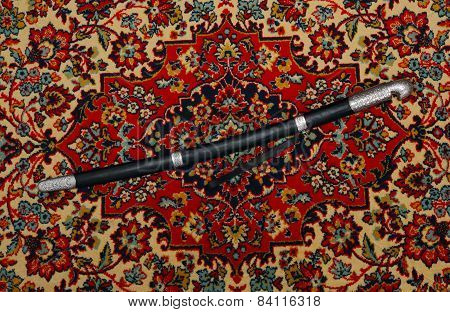 Circassian Cavalry Sword  In A Sheath On The Carpet