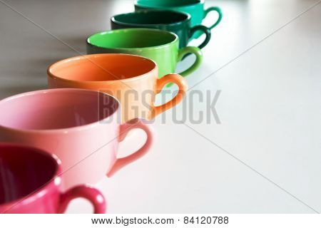 Colored Cups On A Table