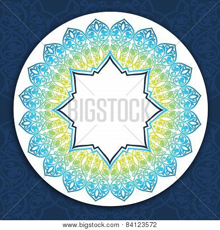 Floral round  border on seamless background.