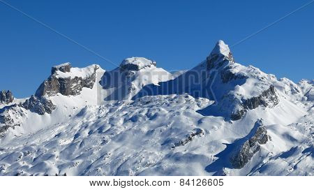 Snow Covered Mountains Chaiserstock And Chronenstock