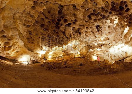 Inside a limestone cave