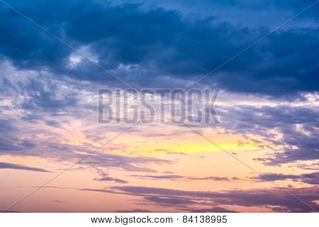 view of sky with clouds in the evening