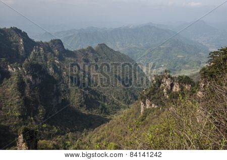 Mountain View Cable Car China Travel Zhangjiajie Concept