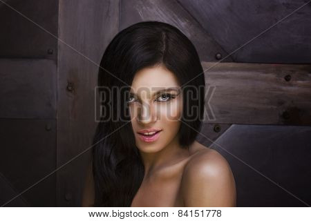 Girl beauty make up and hairstyle