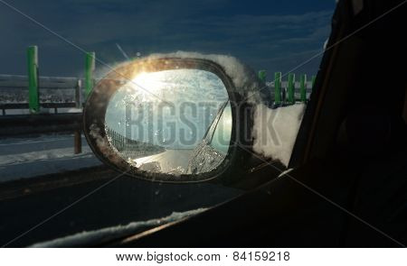 Winter Highway Mirror