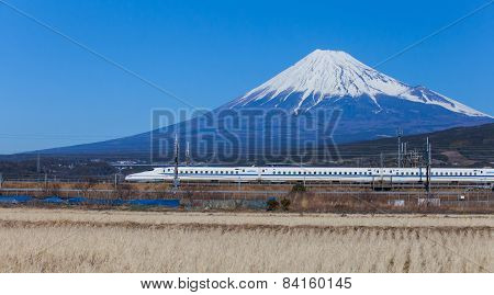 Mountain Fuji and Shinkansen bullet train