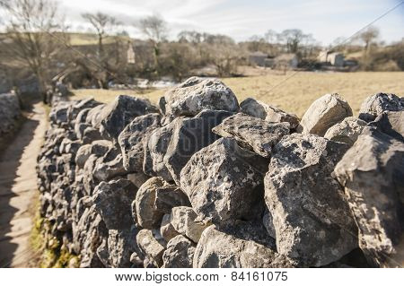 Dry Stone Wall In The English Countryside