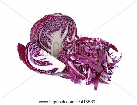 Red Cabbage, Violet Cabbage Isolated On White