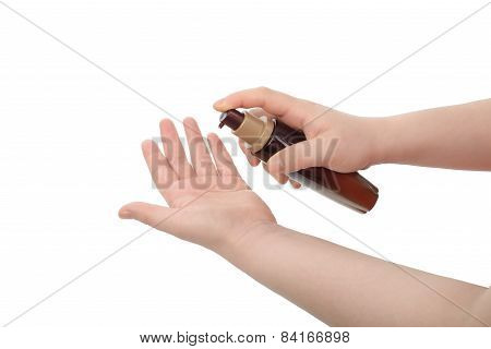 Asian Woman Hand Hold Lotion
