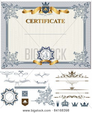 Certificate with design elements.