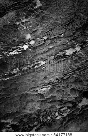 black and white rock texture closeup background